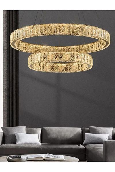 Btm Modern circular LED crystal chandelier 60cm