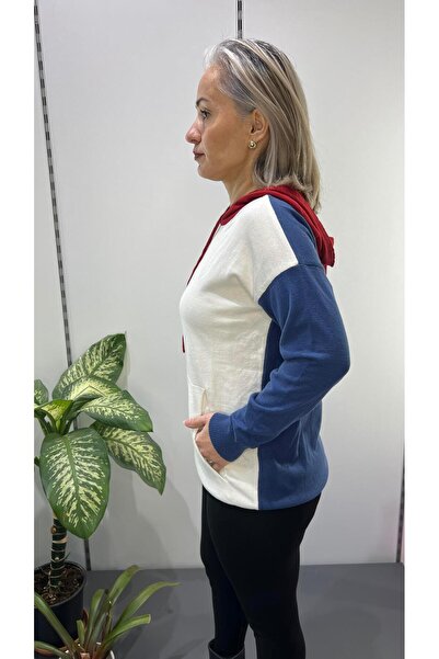 STAMINA 8Pm05 Women's Hooded Knitwear Sweater Bone