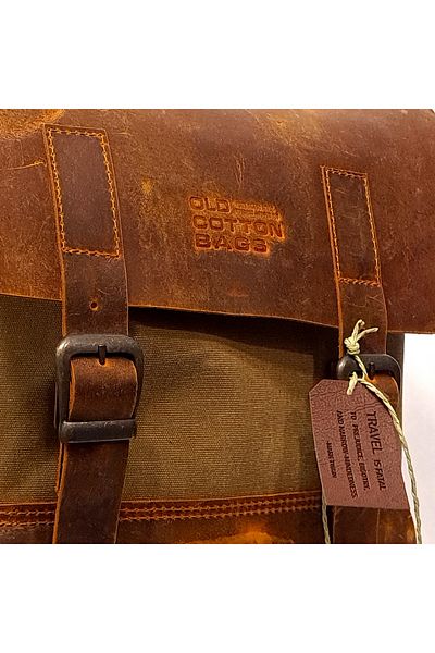 Old Cotton Δερμάτινο κάλυμμα κερωμένο καμβά αδιάβροχο καθημερινό σακίδιο πλάτης φορητού υπολογιστή 7176