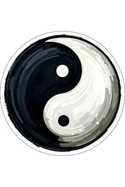 Altınuç Art Design 10x10 cm Yin ve Yang Sticker Laptop Kask Araba Motor Defte...