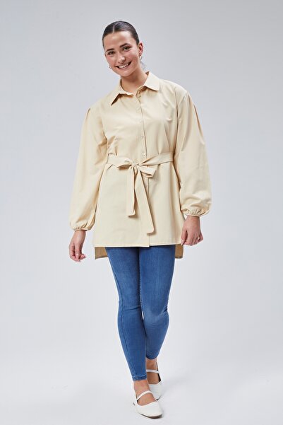 lurex moda Сорочка з плісированими плечима та поясом