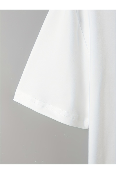 Let's Wear Ελαστική Crop Μπλούζα με κοντό μανίκι με λαιμόκοψη