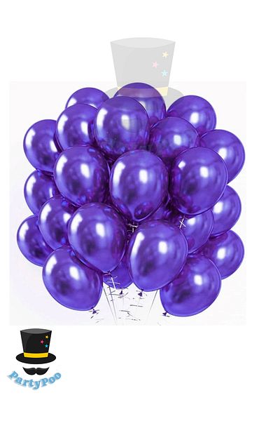 PartyPoo Set of 20 Metallic Purple Color Balloons