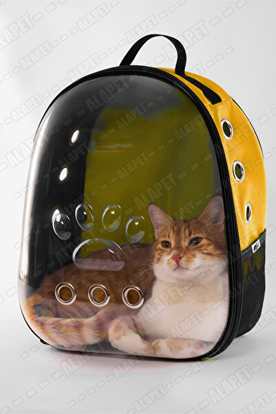 AlaPet Ekstra Clear Camlı Astronot Kedi Taşıma Çantası (GENİŞ MODEL) Güneşe D...