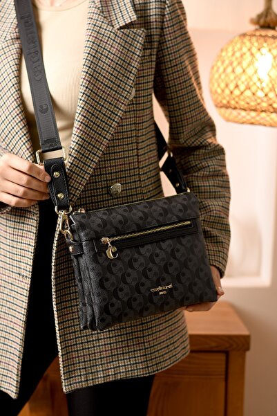 Cacharel Paris Garantili Ayarlanabilir Uzun Kolon Askılı Suni Deri Desenli Kadın Çapraz Çanta