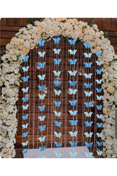 by belis design 4metre Doğum Günü,parti Kelebek Kağıt Flama Banner Duvar,tava...