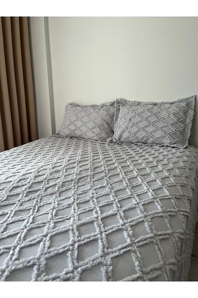 MİRATELİER Scandinavian Double Tasseled Bedspread