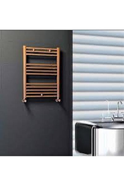 DUŞHOME 50x70 Demir Borulu 9 Dilim Bakır Renk Havlupan