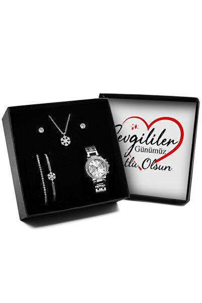 Apollon Gift Shop Sevgililer Gününe Özel Kutu & Gümüş Zirkon Kar Tanesi Kolye...