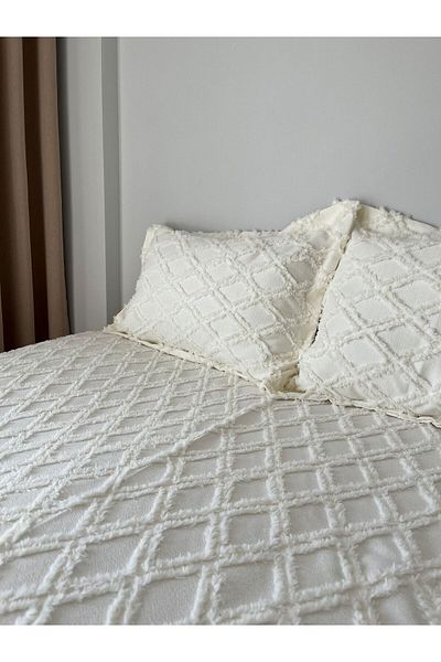 MİRATELİER Scandinavian Double Tasseled Bedspread
