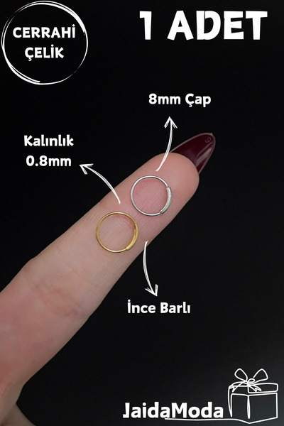 Jaida Moda Kadın Cerrahi Çelik Halka Hızma