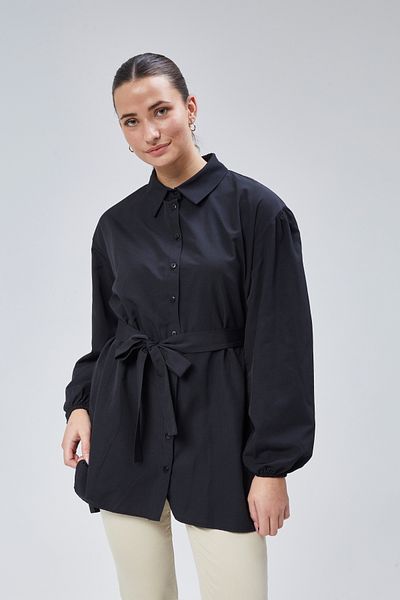 lurex moda Cămașă cu curea plisată pe umeri