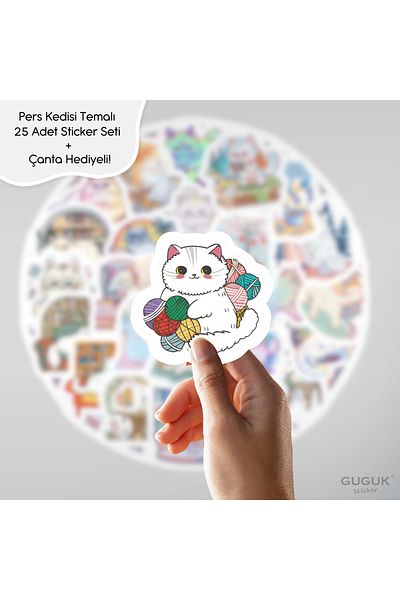 GUGUK مجموعة ملصقات القطة الفارسية