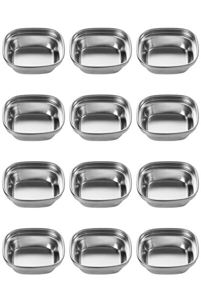 Kitchen Design Lab Metal Gümüş Renk Barbekü, Sos Tabağı - Sosluk Tekli - 8x8x...