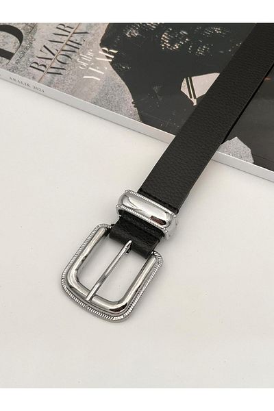 MODAM HİFA Poly Buckle Silver Femei Curea Pantaloni Curea Rochie Curea Cămașă Curea Jachetă