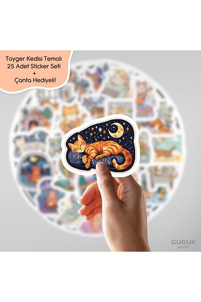 GUGUK مجموعة ملصقات قطة تويجر