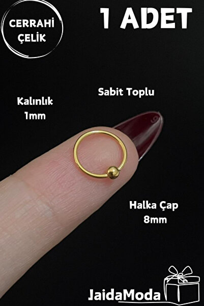 Jaida Moda Unisex Sabit Toplu 1mm Kalınlık Halka Cerrahi Çelik Hızma