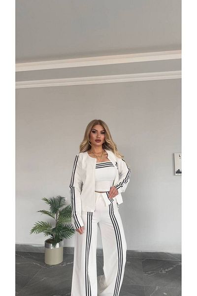 bonibon butikk Women's New Season Sporty Strapless Back Elastic 3 Piece Set