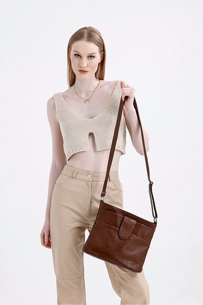 fubileather Geantă Messenger Crossbody din piele naturală