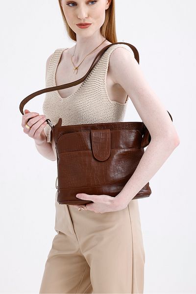 fubileather Geantă Messenger Crossbody din piele naturală