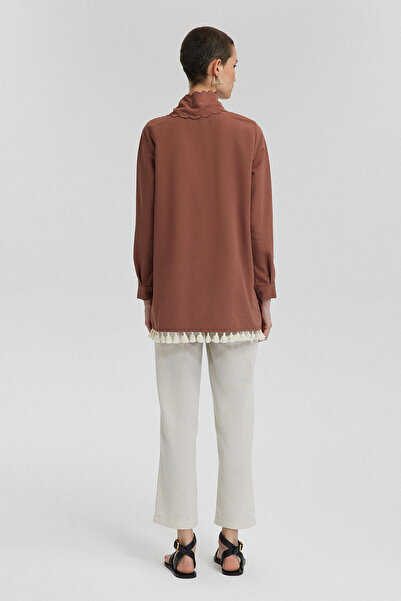 Touché Privé Stylish Shirt with Embroidery and Tassel Detail