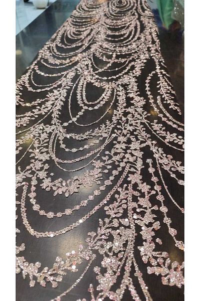 River Fabrics قماش فستان سهرة مزين بالترتر اللامع
