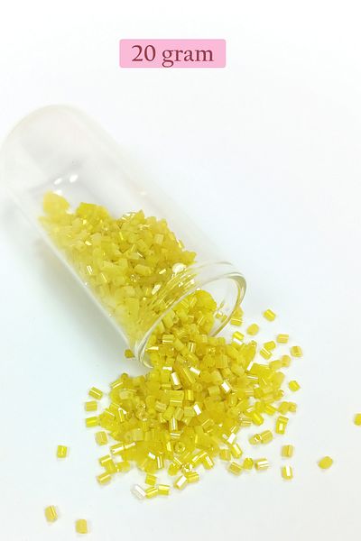 STUMBANNG Cut Glass Beads 2mm - 20 Grams - Dark Yellow -Bnc337
