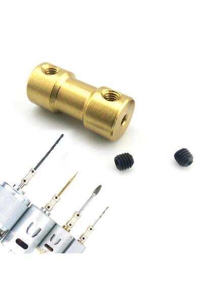 Hobi Mekatronik 2x6mm Mini Dc Motor Sabit Pirinç Kaplin