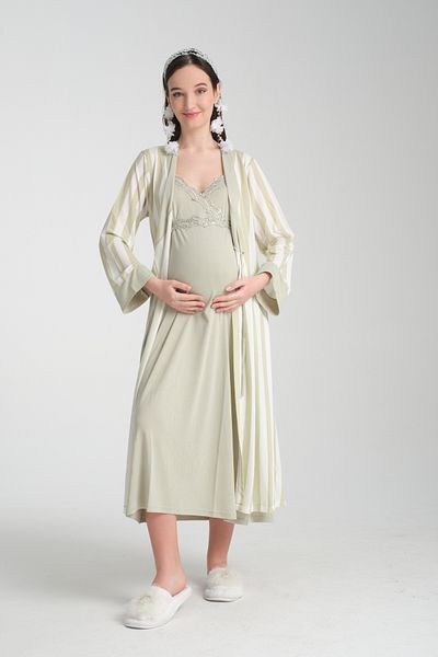 Effortt Venera Effortt Maternity Hamle Pajama Set Striped Set