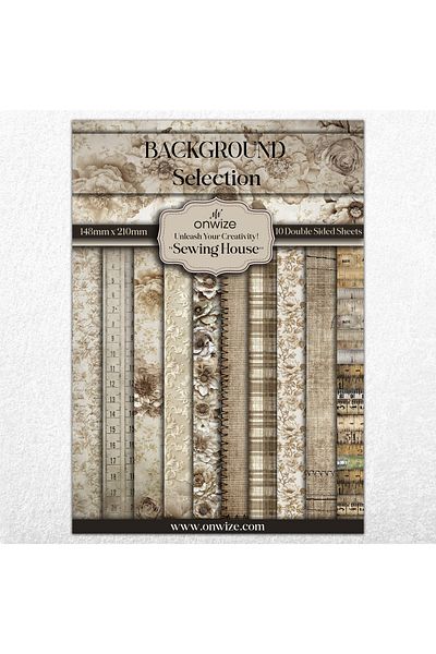 Onwize Decopage Paper'Creative Fabric' - 10 Double Sheets, 148X210Mm, 220 Grams