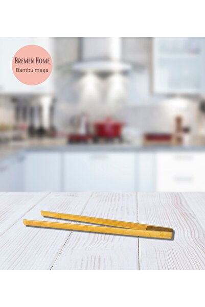 Bremen Home Bambu Servis Maşası, Tahta Maşa (28 cm)