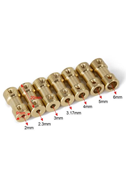 Hobi Mekatronik 2.3x3.17mm Mini Dc Motor Sabit Pirinç Kaplin