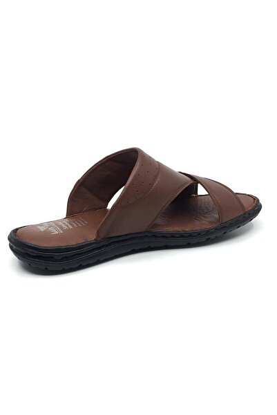 Luis Figo 100% Leather Orthopedic Men's Daily Large Size Slippers 39-49