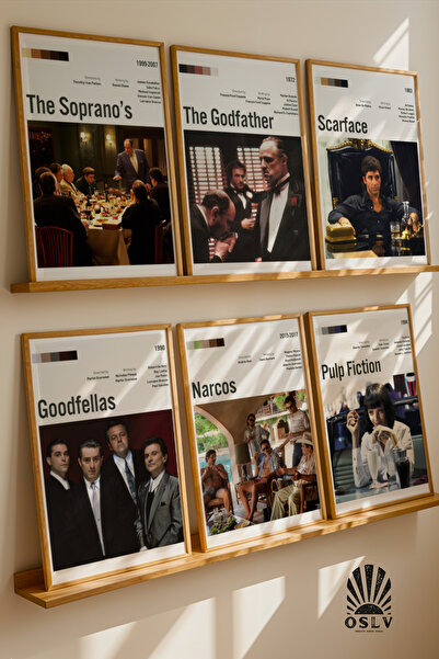 Osliva Shop 6'lı Film Posteri, Çerçevesiz Poster, Poster Seti, Dizi Posteri, ...