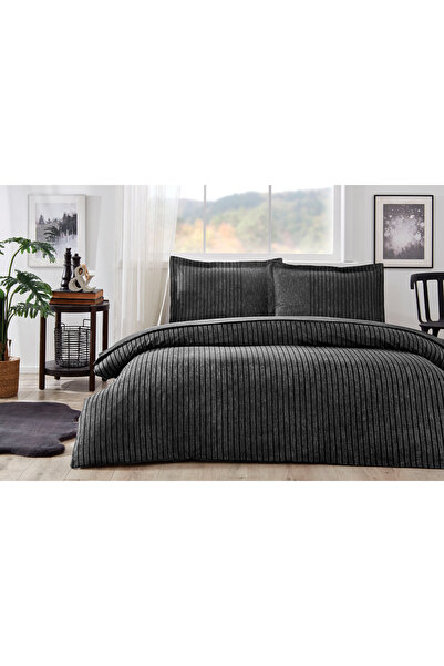 Özdilek Set cuvertură de pilota cu cearșaf elastic Noir King Size