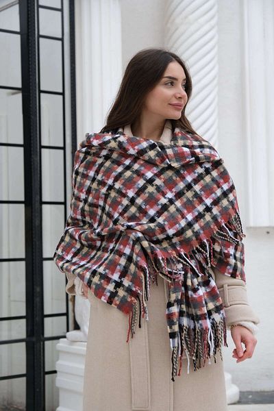 SUVE GOLD Winter Soft Textured Tassel Detailed Shoulder and Neck Shawl-Neckerchief