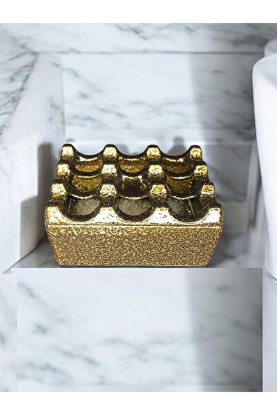 Zethome Kare Küllük Cafe Dore Altın Sarısı Krom Kafe Kül Tablası