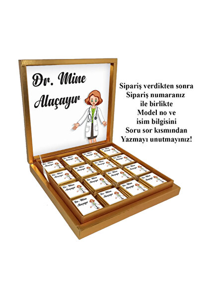 Blackeye Chocolate Kişiye Özel İsimli Doktor Çikolatası - Doktora Hediye - 32...