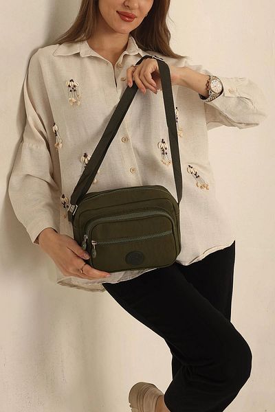 FHD BAGS Crinkle Fabric Multi-Compartment Waterproof Shoulder and Crossbody Bag4