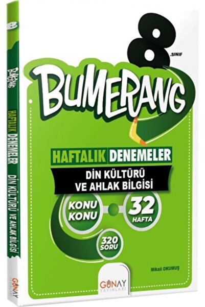 Günay Yayınları 8. Sınıf Lgs Din Kültürü Bumerang Haftalık Denemeler