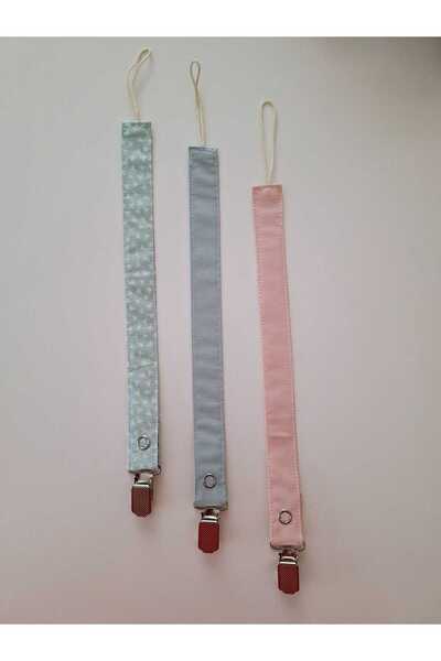 BERLİNA DOLLS Emzik Askı seti 3'lü-Emzik Zinciri 3lü set-Yeşil-Mavi-Pembe ton...