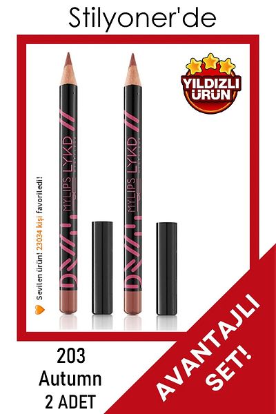 lykd 203 Autumn Lip Liner 2 Pieces Mega Advantageous Set