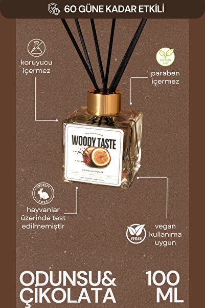 SWITA Home Premium Odunsu & Çikolata Çubuklu Oda Ortam Ofis Kokusu  - 100 ml