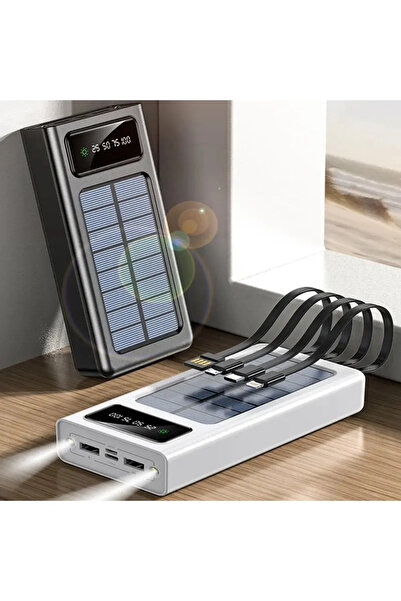 The Wlue 20.000 mAh Powerbank / Solar Güneş Enerjili / Işıklı / Dijital Göste...