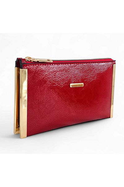 Evident Red Patent Leather Small Portfolio & Women's Handbag (19 X 11)