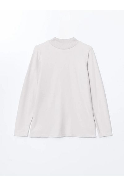 LC Waikiki Lcwaikiki Classic Grey Stand Collar Women's T-Shirt