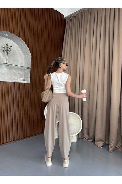 MevaMoss Scuba Crepe Fabric Baggy Model Balloon Trousers