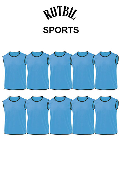 RUTBİL SPORTS YETİŞKİN Turkuaz Mavi 10'LUHalı Saha Yeleği-Halı Saha Bip 10'LU- Antrenman Yeleği Turkuaz Mavi 10'LU