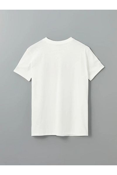 LC Waikiki Lcw Modest Ecru Crew Neck Printed Women's T-Shirt