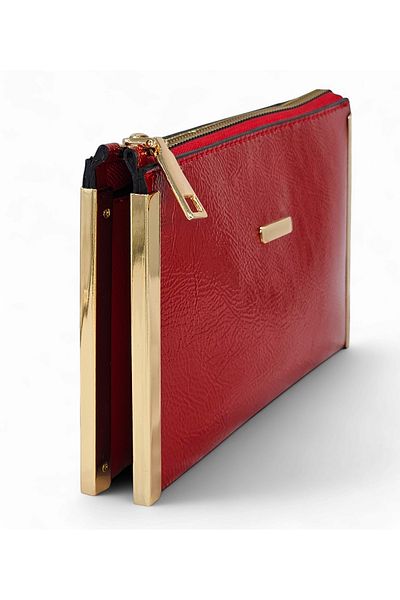 Evident Red Patent Leather Small Portfolio & Women's Handbag (19 X 11)